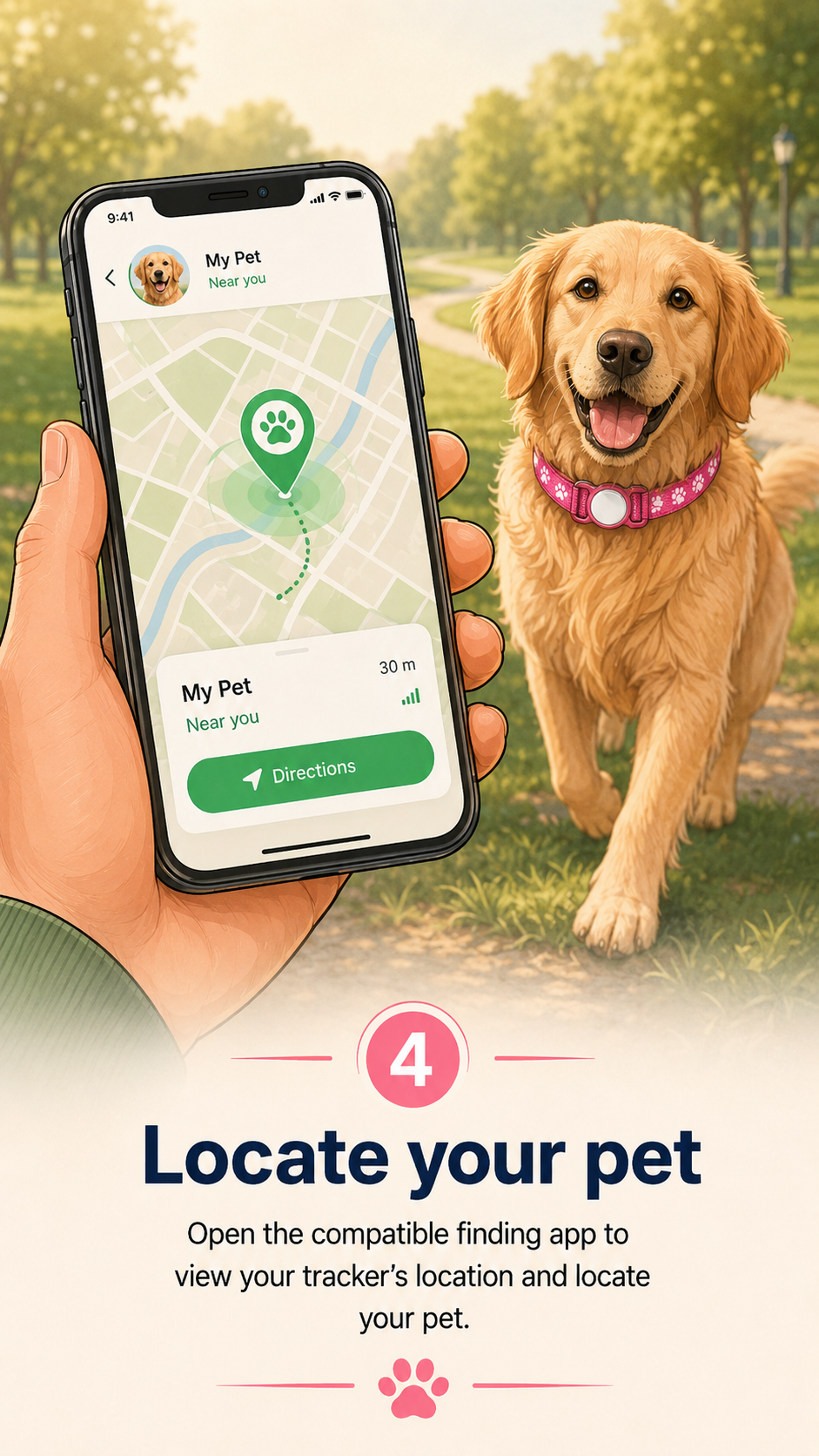 Locate a pet using the Smart Tracker