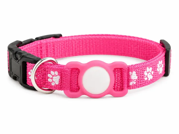 Smart Tracker fitted to a pink collar